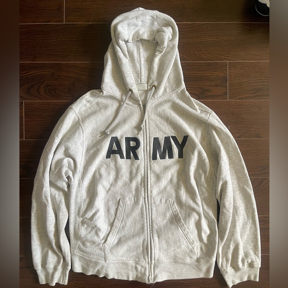 Vintage Army Zip Up Hoodie